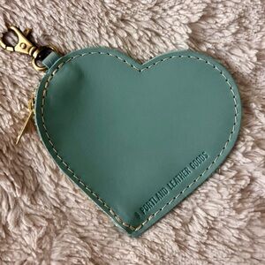 Portland Leather Goods Heart Pouch in Mint